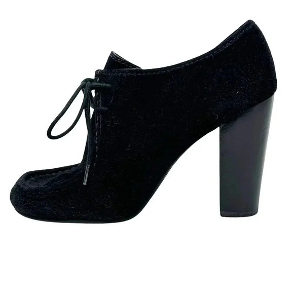 Marc Jacobs black suede heeled lace up booties boots womens size 39 US size 8 - Picture 5 of 12